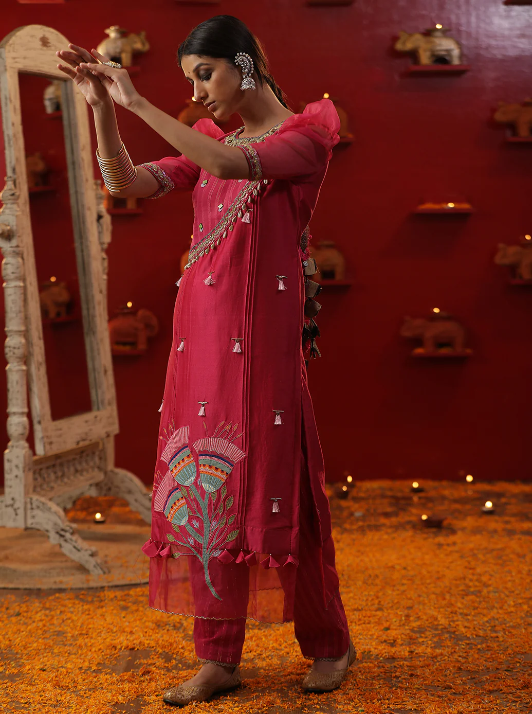 Pink bell handpainted suit set - Image 3
