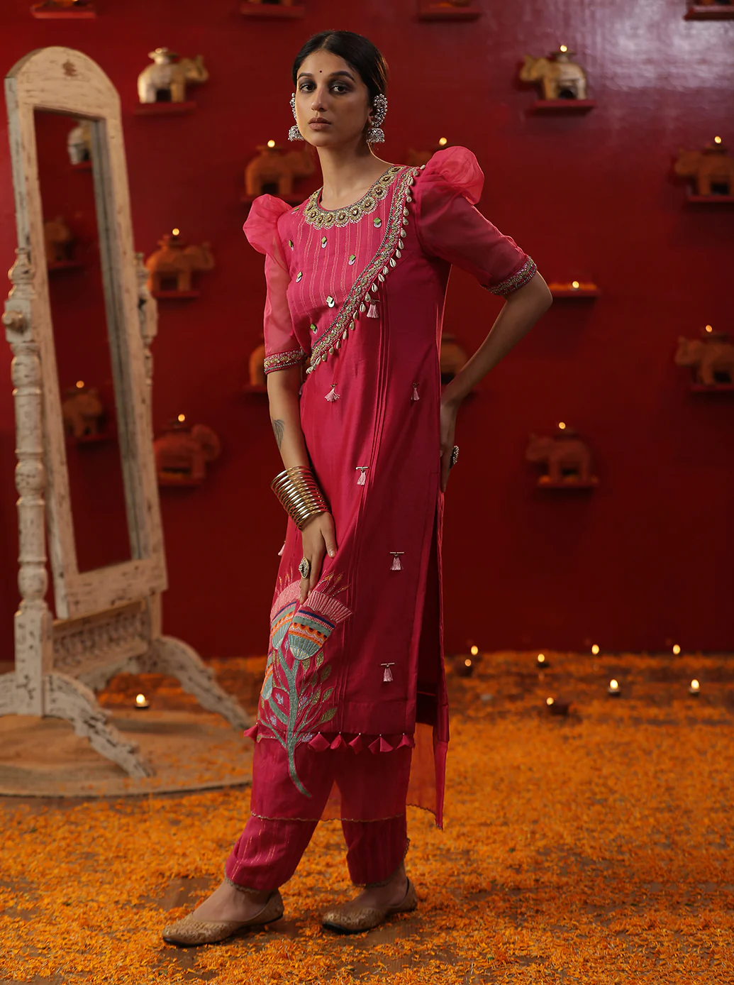 Pink bell handpainted suit set - Image 4