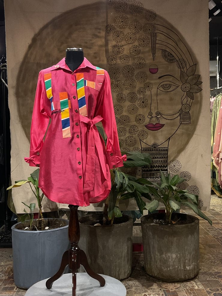 Pink chaar baar handpainted shirt - Image 5