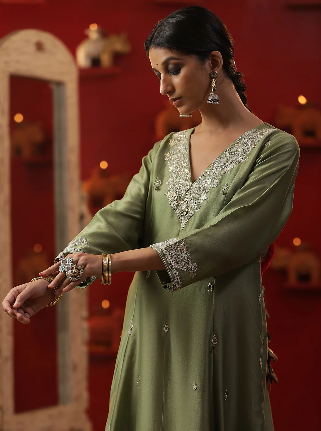 Pista green custom letter handpainted suit set - Image 4