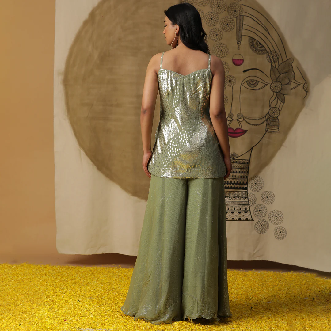 Pista green palazzo set - Image 4