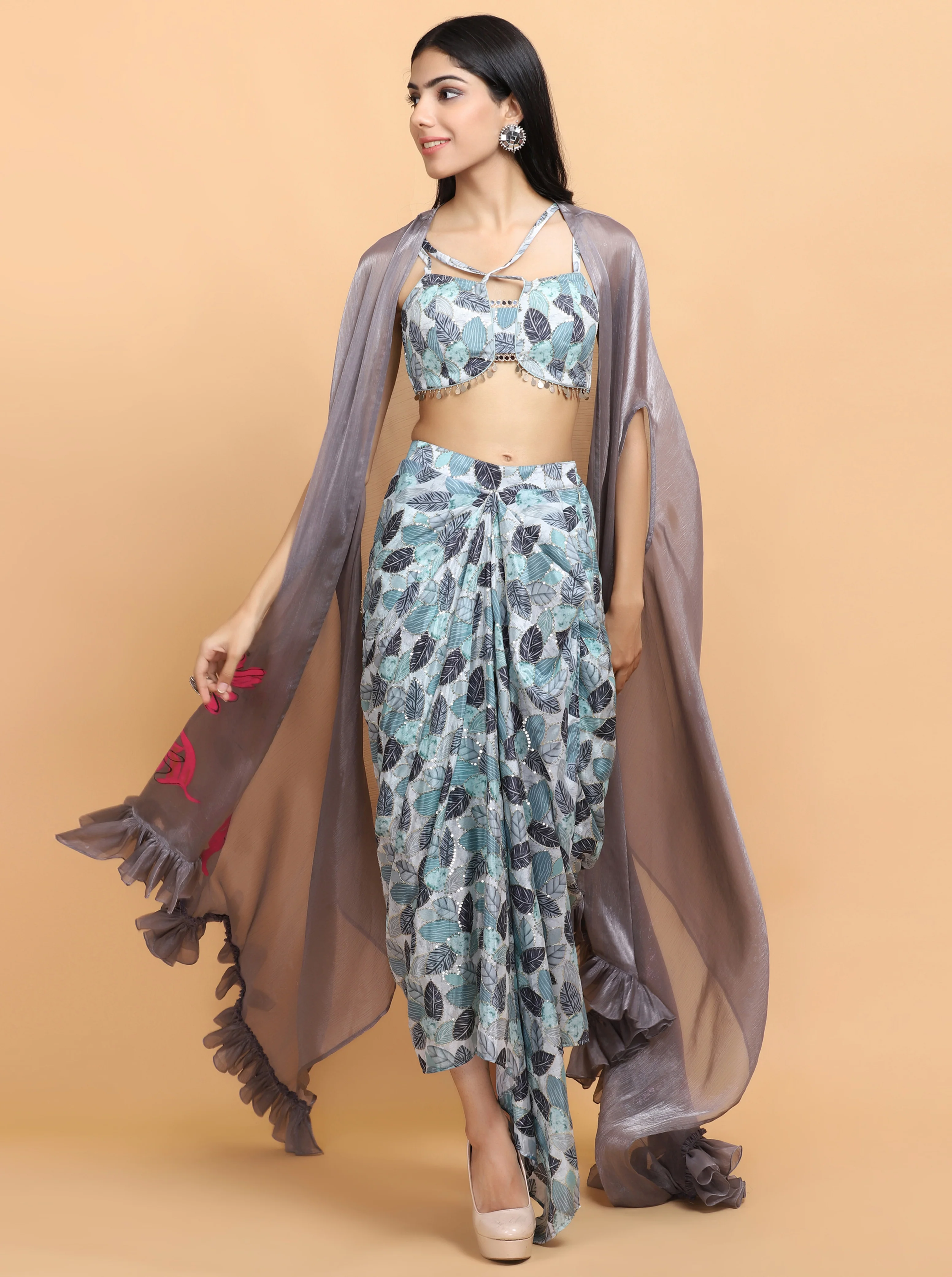 Himanshi Goel in printed cheap thrills wrap skirt set - Image 2