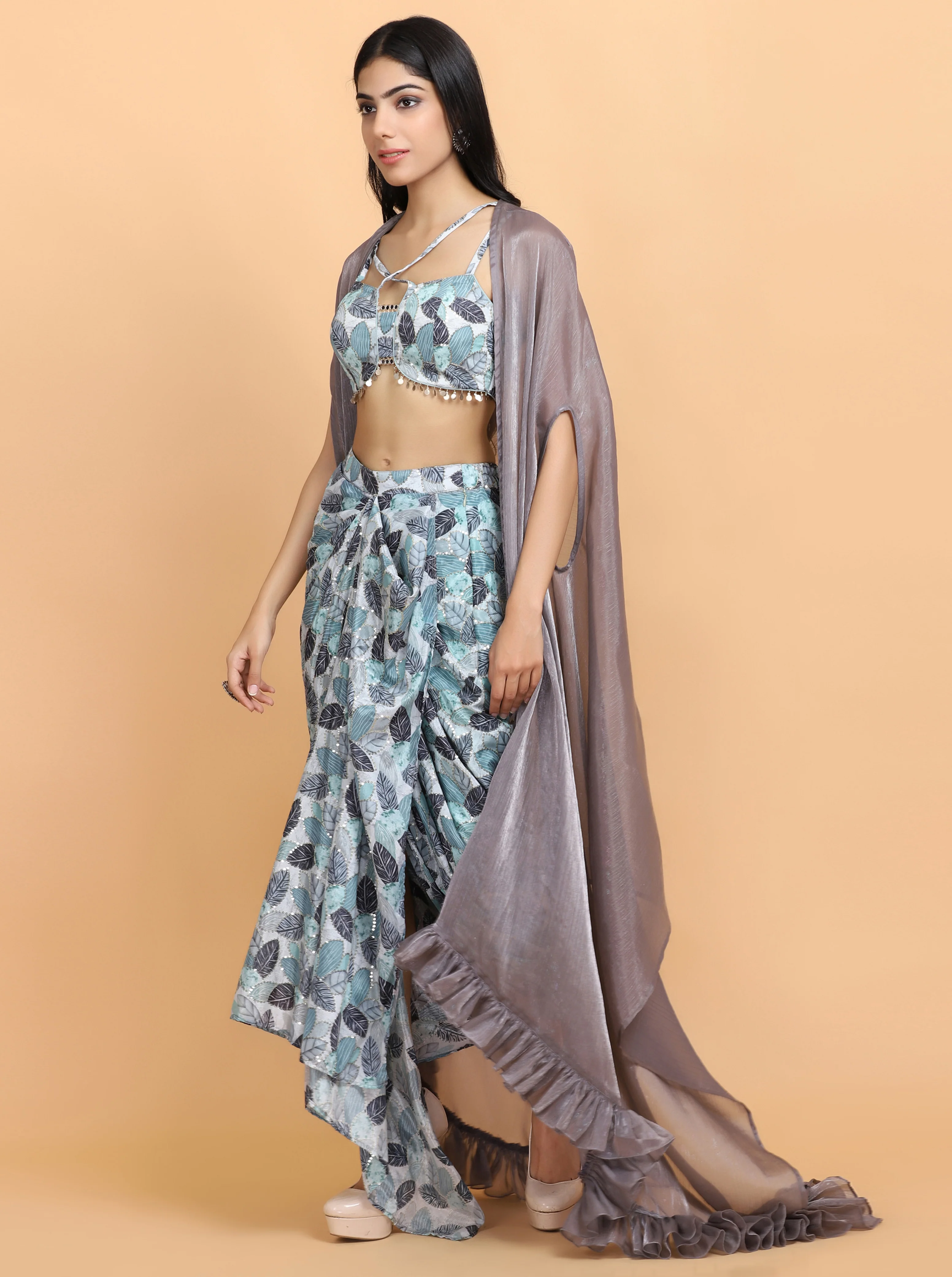 Himanshi Goel in printed cheap thrills wrap skirt set - Image 4