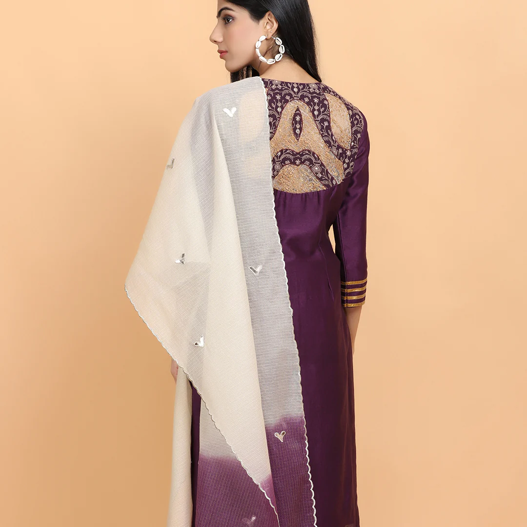 Purple Chanderi Suit Set - Image 5