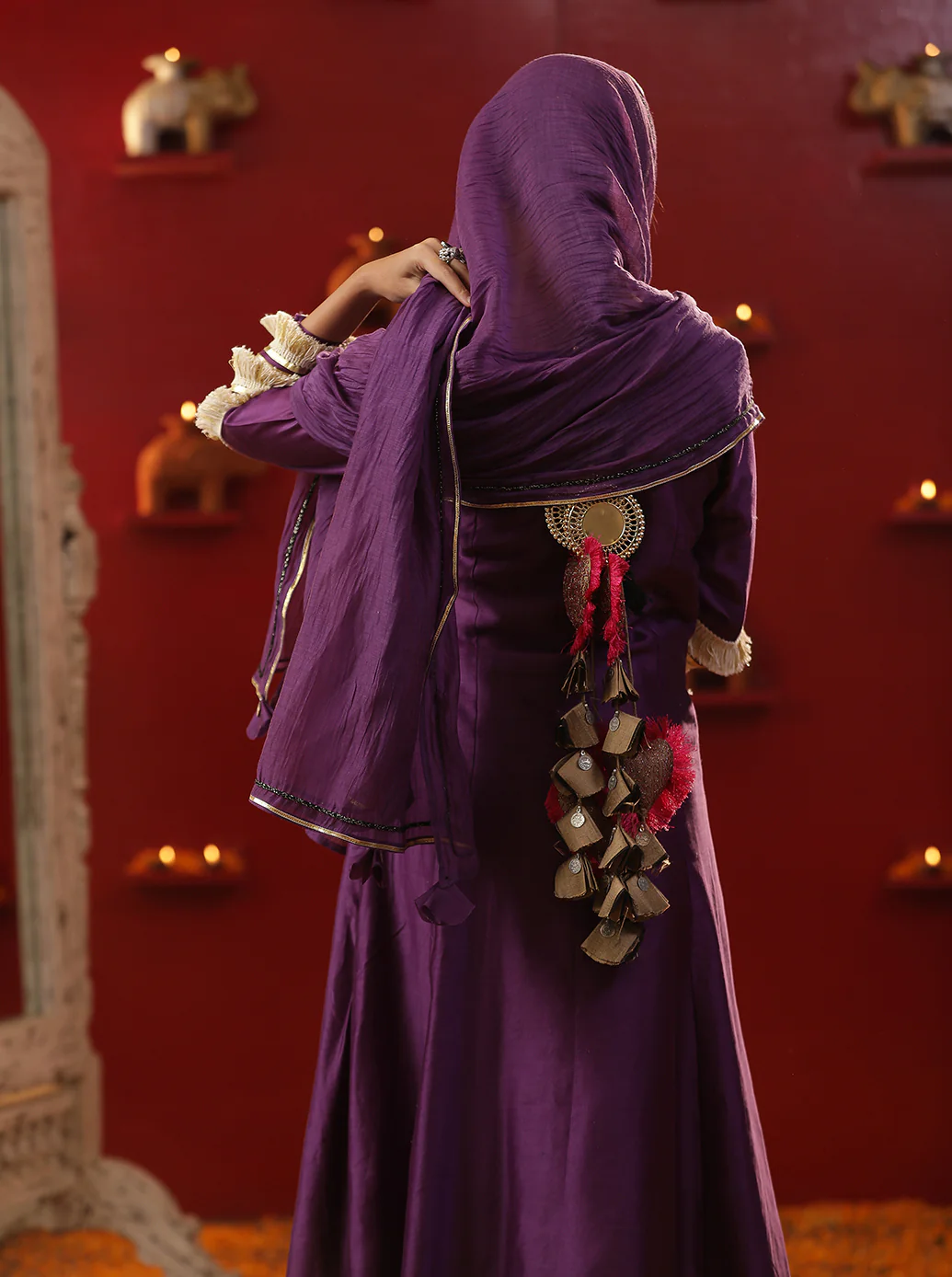 Purple Shringaar A line Suit set - Image 3