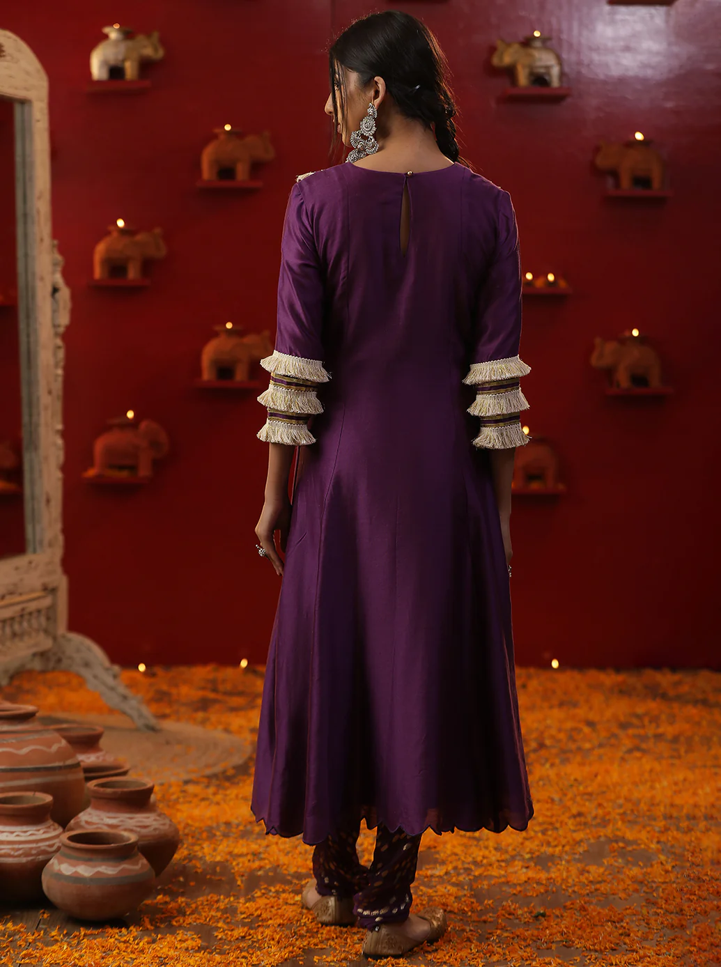Purple Shringaar A line Suit set - Image 6