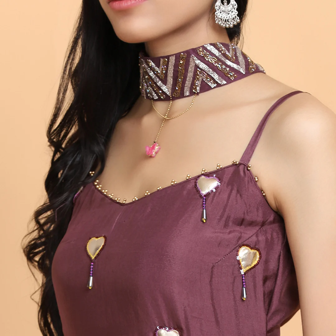 Purple Silk Garara Set - Image 3