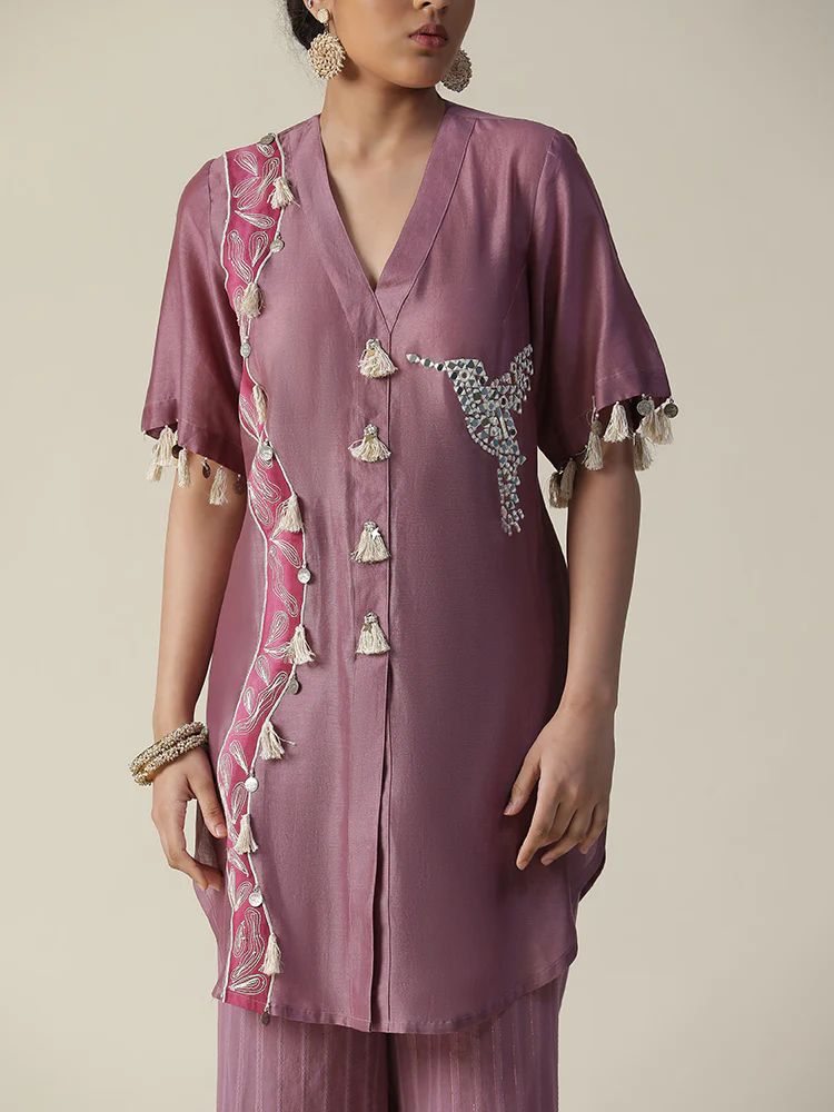 Rosy mauve hand painted coord set - Image 6