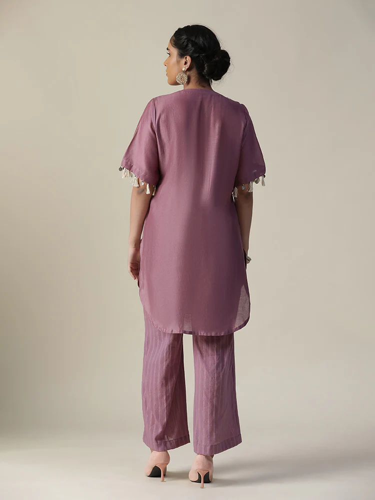 Rosy mauve hand painted coord set - Image 7