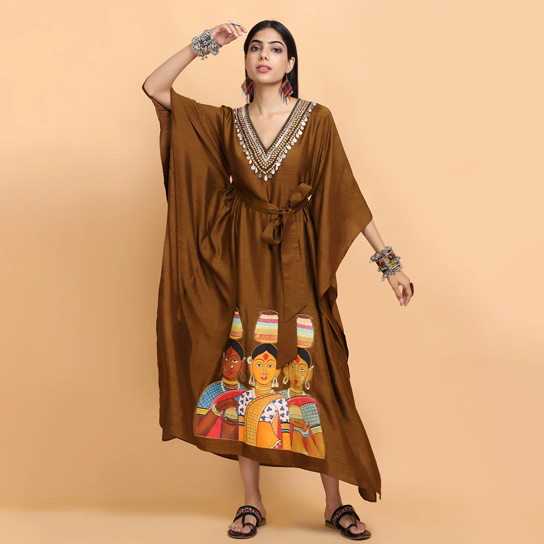 Rusth Handpainted kaftan set