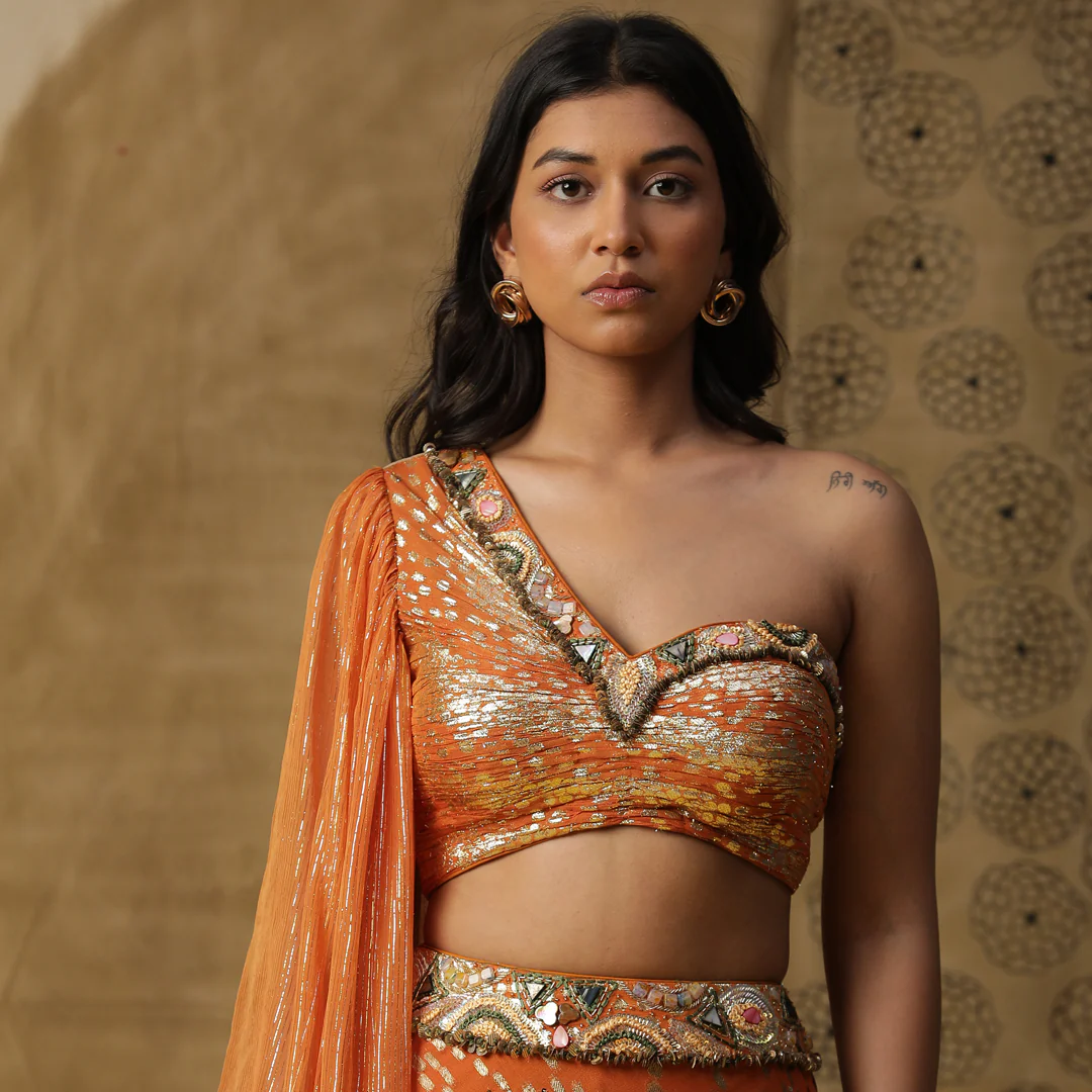 Rust orange skirt set - Image 3