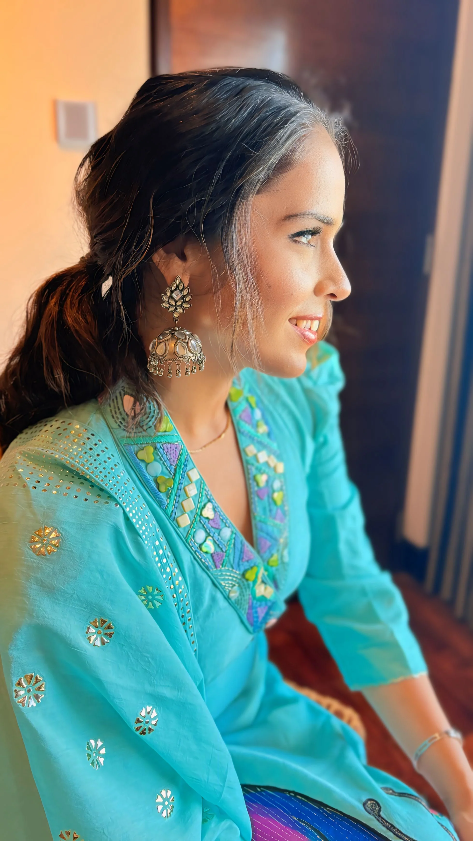 Saina Nehwal in signature butterfly handpainted suit set - Image 2