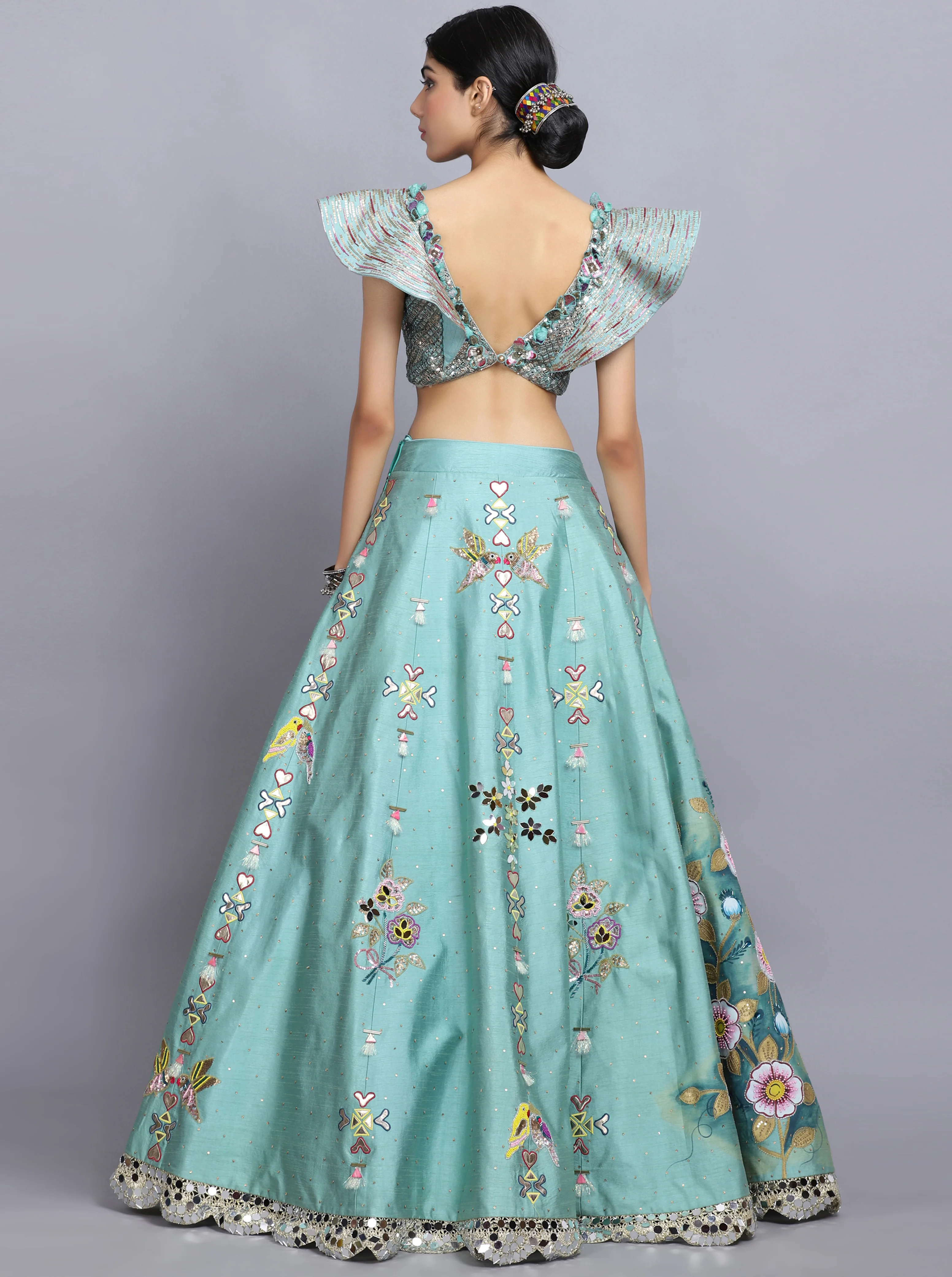 Tarini Bhatia in sapphire blue handpainted lehenga set - Image 6