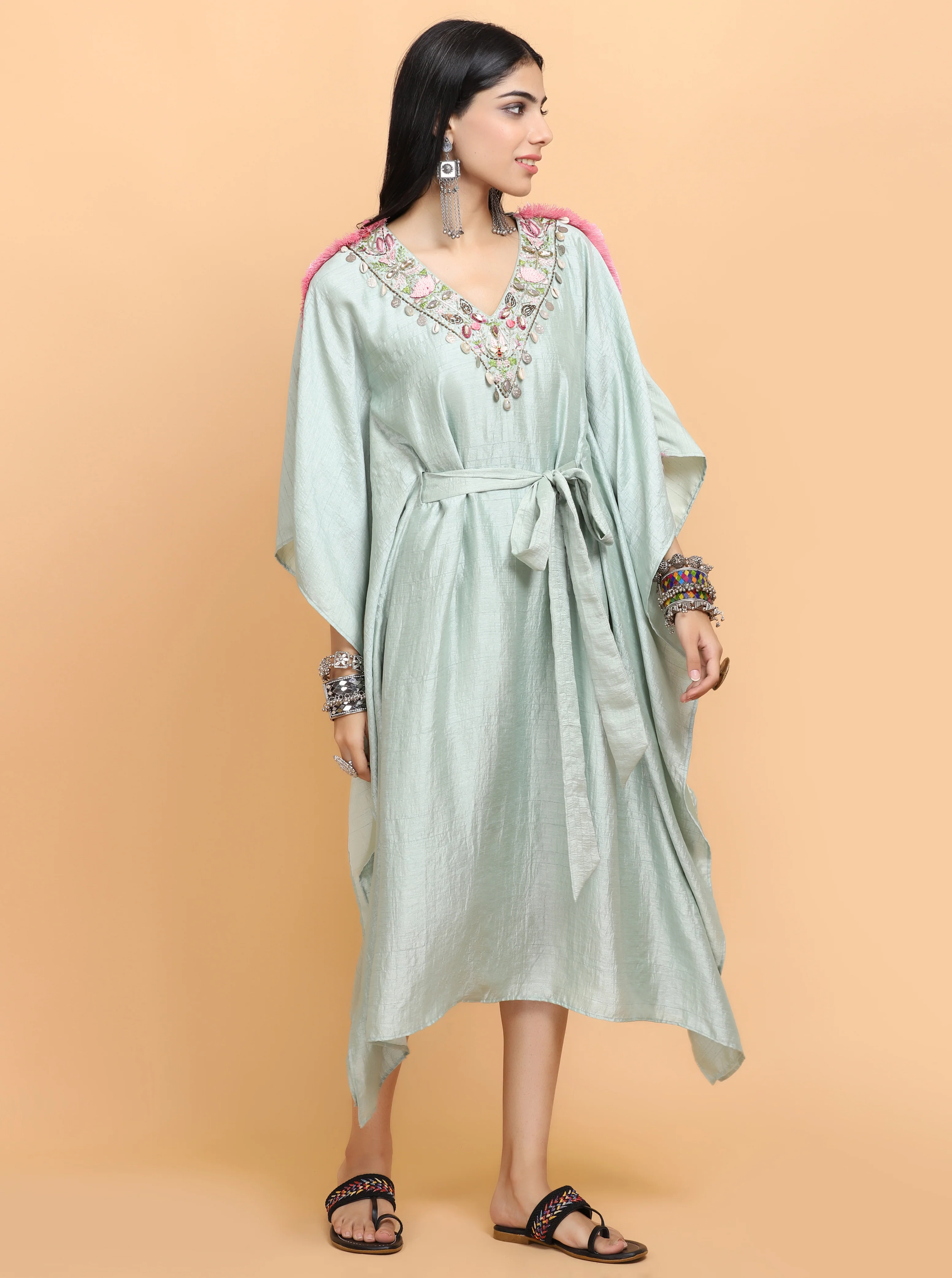 Sea Green Kaftan Set - Image 4