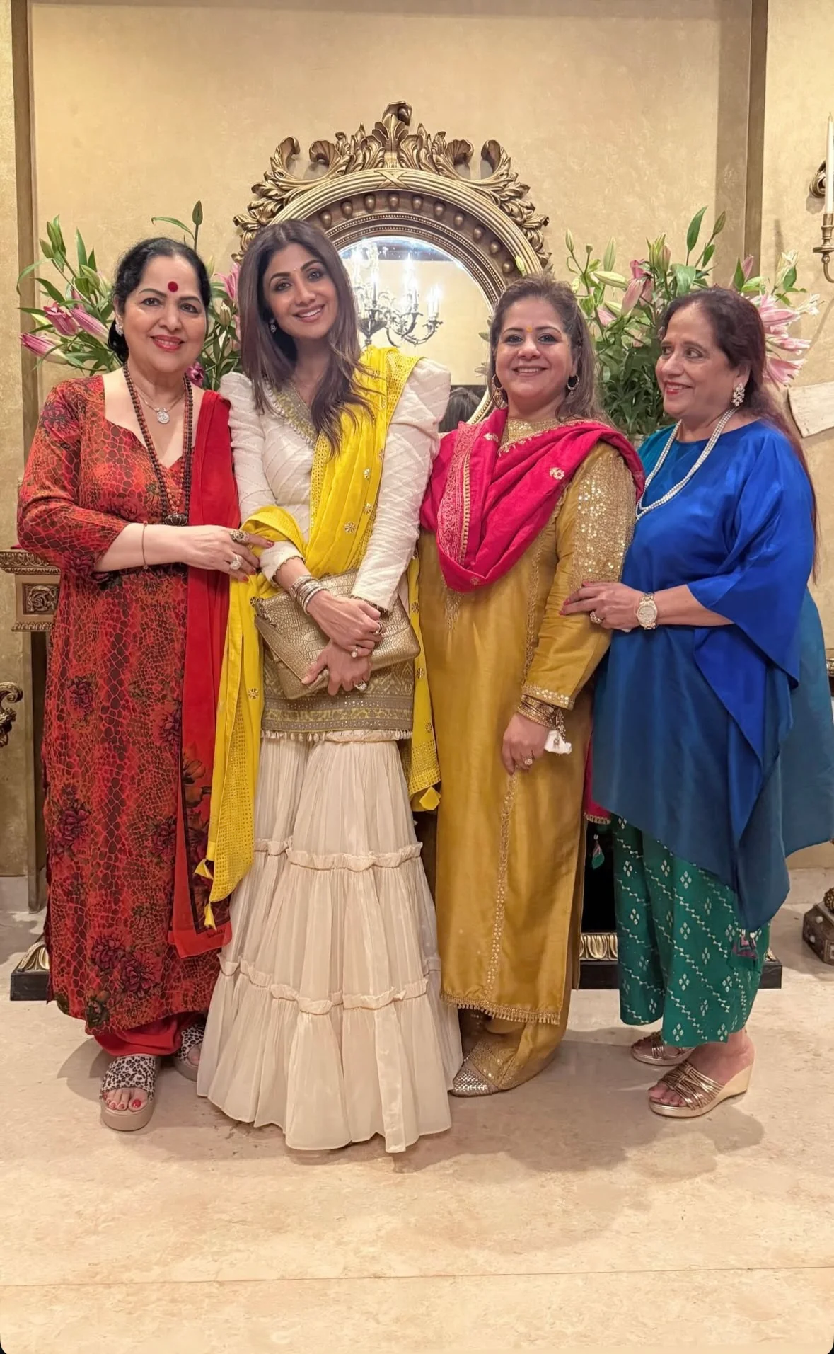 Shilpa Shetty in yellow garara set