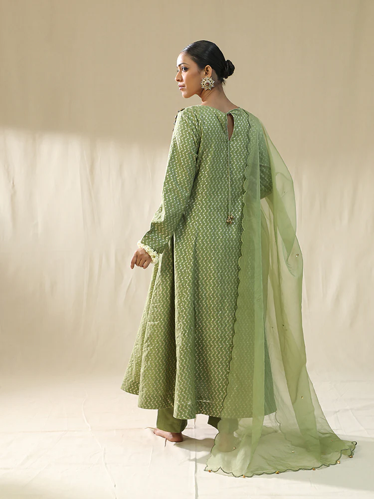 Pista green kastoori self suit set - Image 5