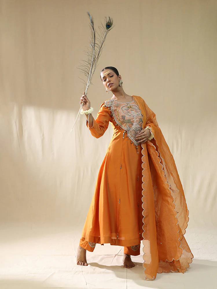Orange kastoori suit set - Image 3
