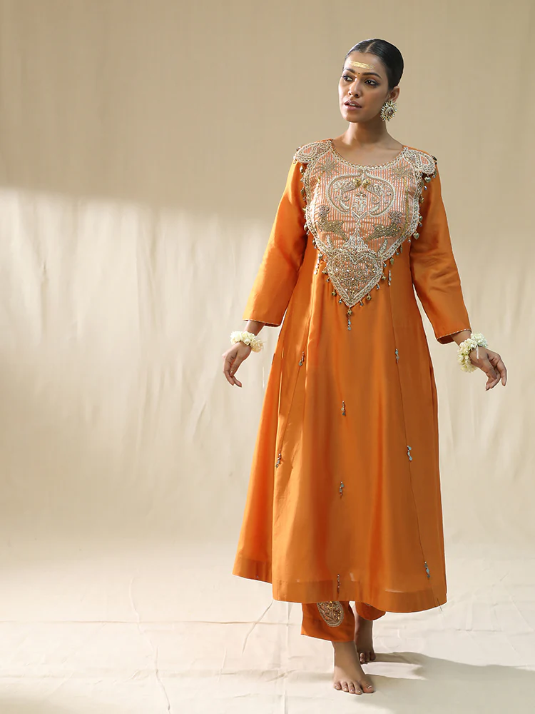 Orange kastoori suit set - Image 5