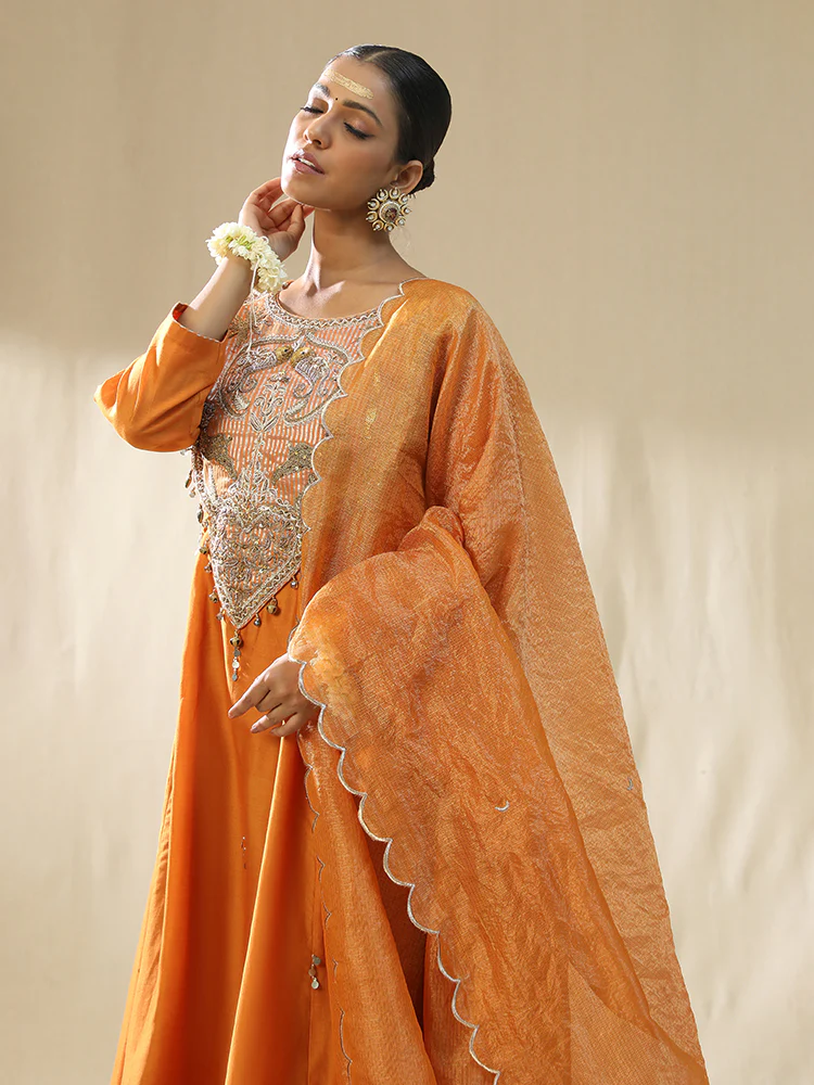 Orange kastoori suit set - Image 6