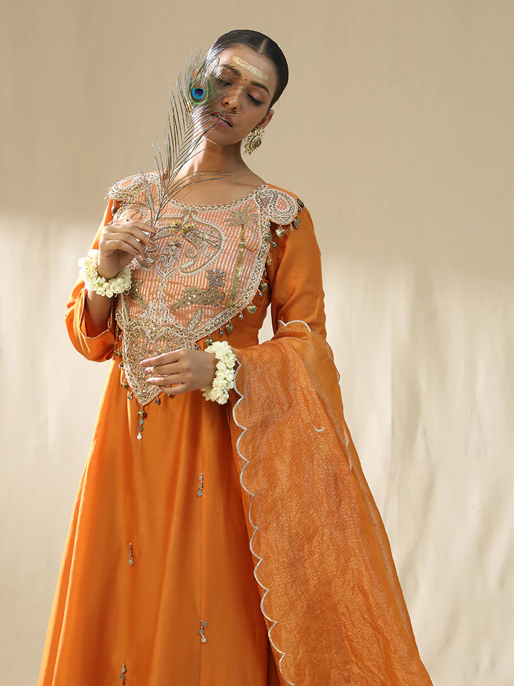 Orange kastoori suit set - Image 7