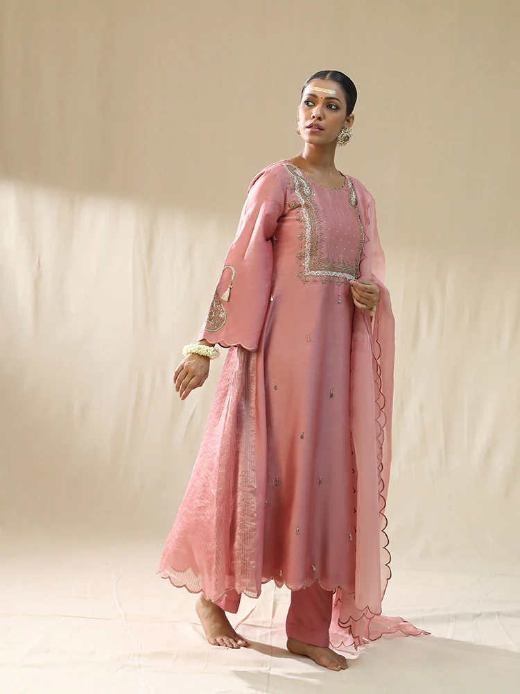 Dusty pink A line suit set - Image 2
