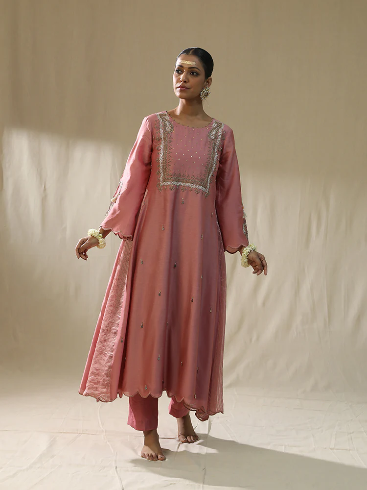 Dusty pink A line suit set - Image 3