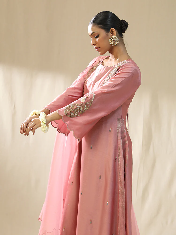 Dusty pink A line suit set - Image 5