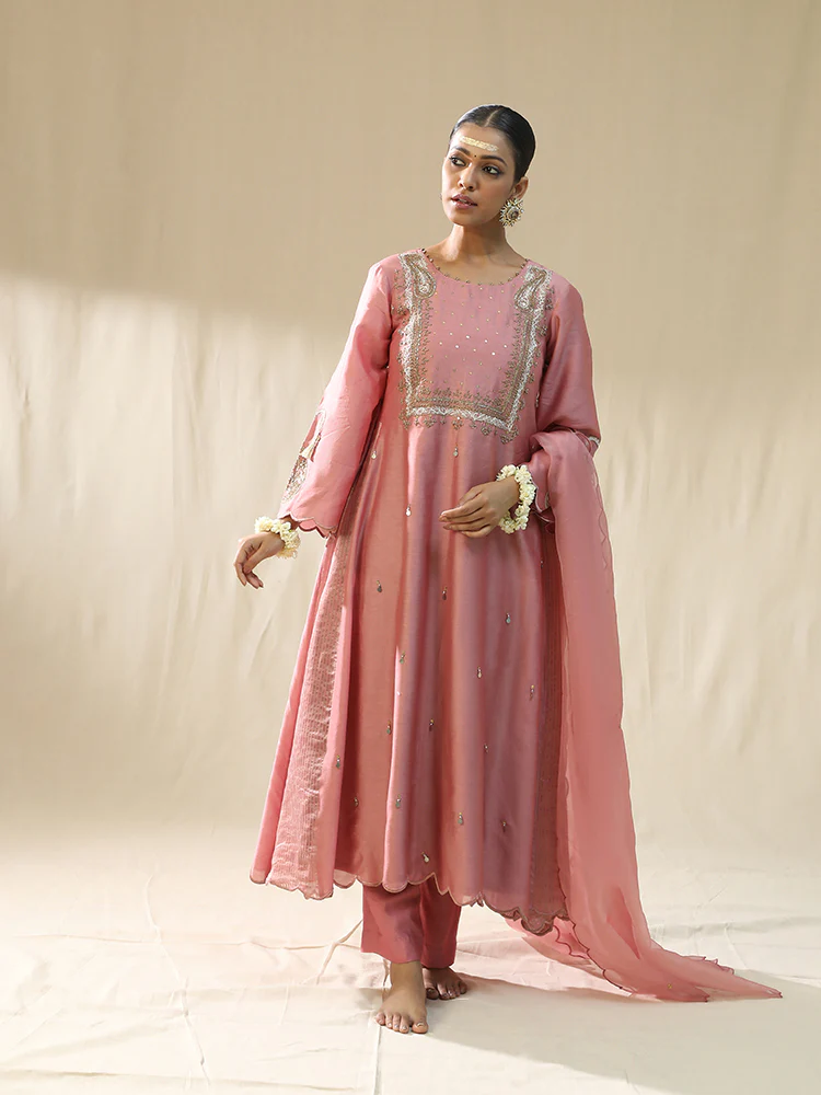 Dusty pink A line suit set - Image 6