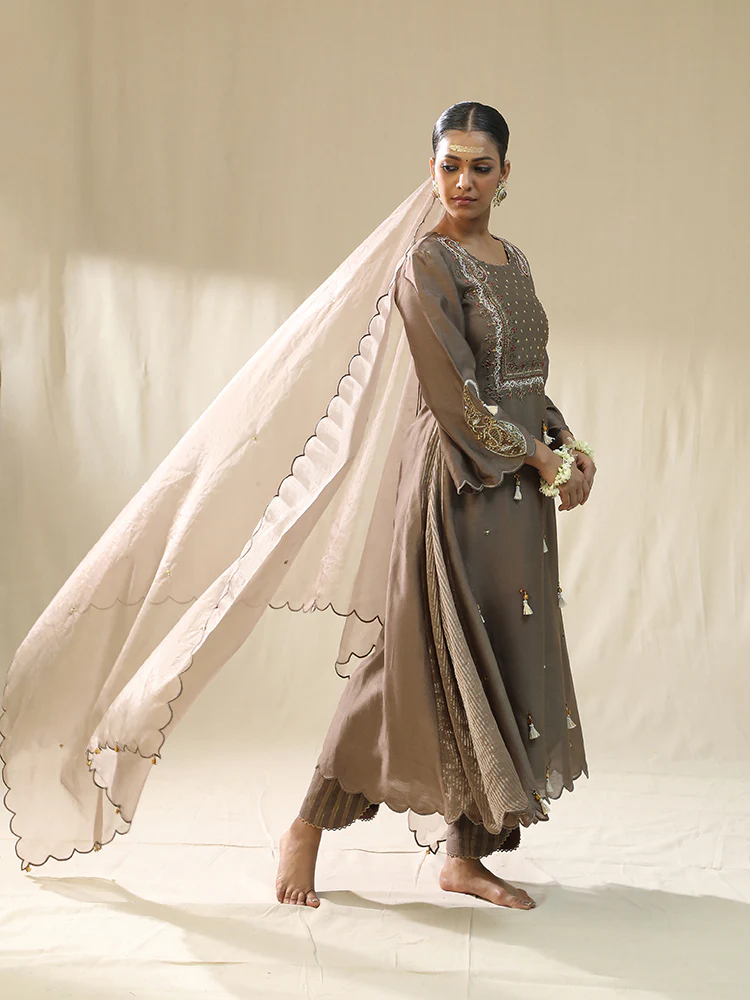 Mocha A line suit set - Image 2