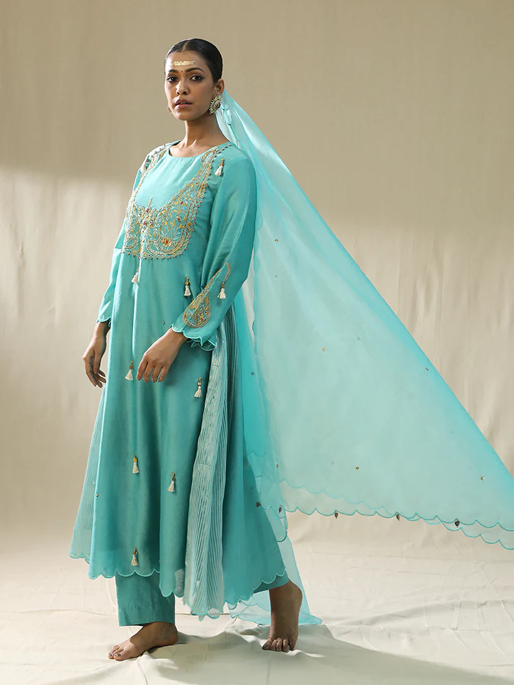 Firozi ambi A line suit set - Image 3
