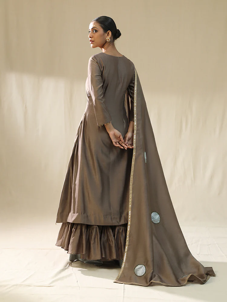 Mocha gotta patti suit set - Image 2