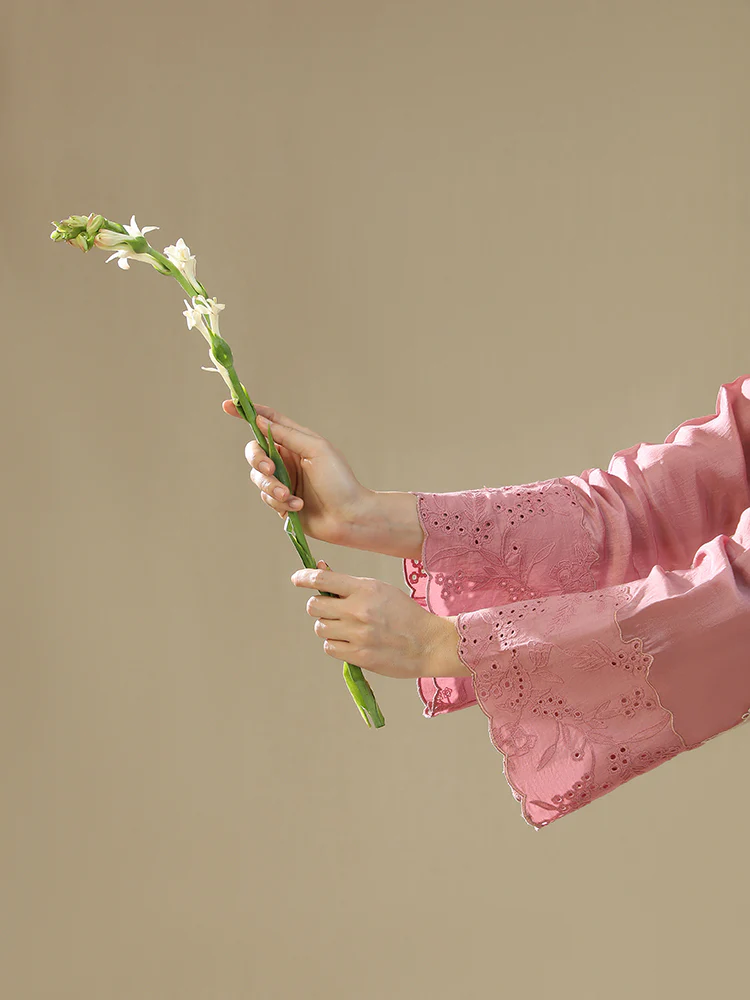 Dusty pink handpainted suit set - Image 2