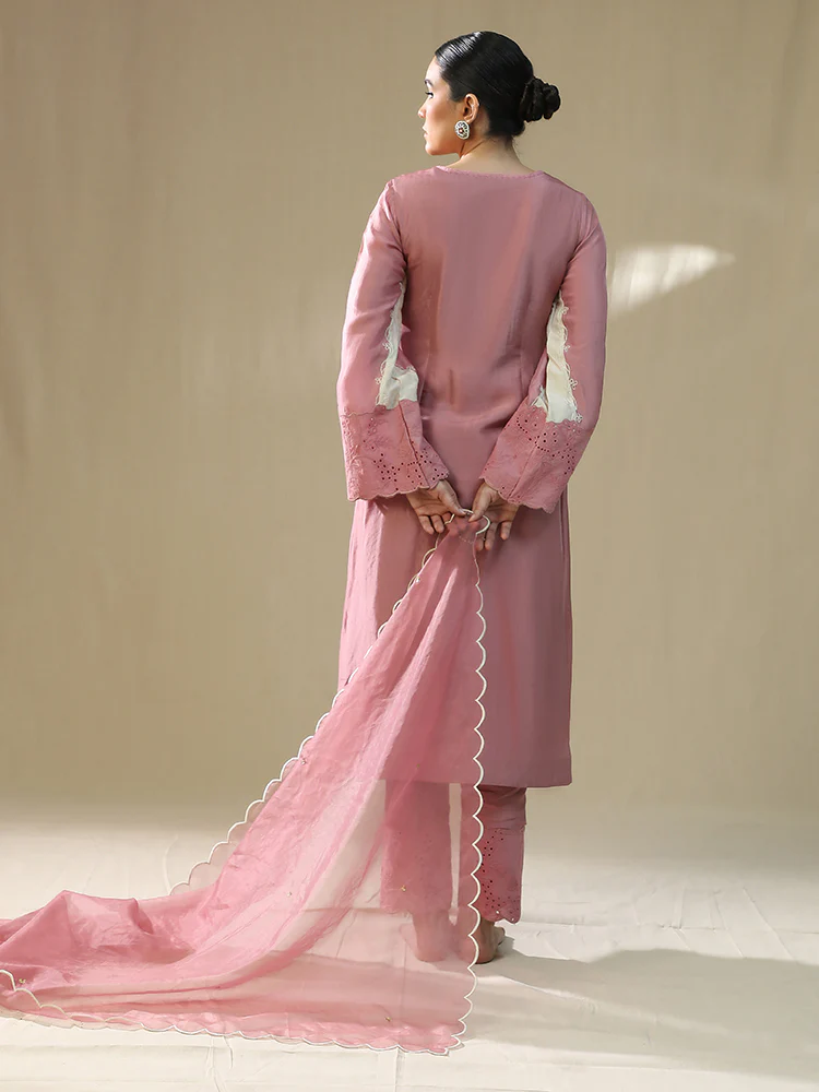 Dusty pink handpainted suit set - Image 3