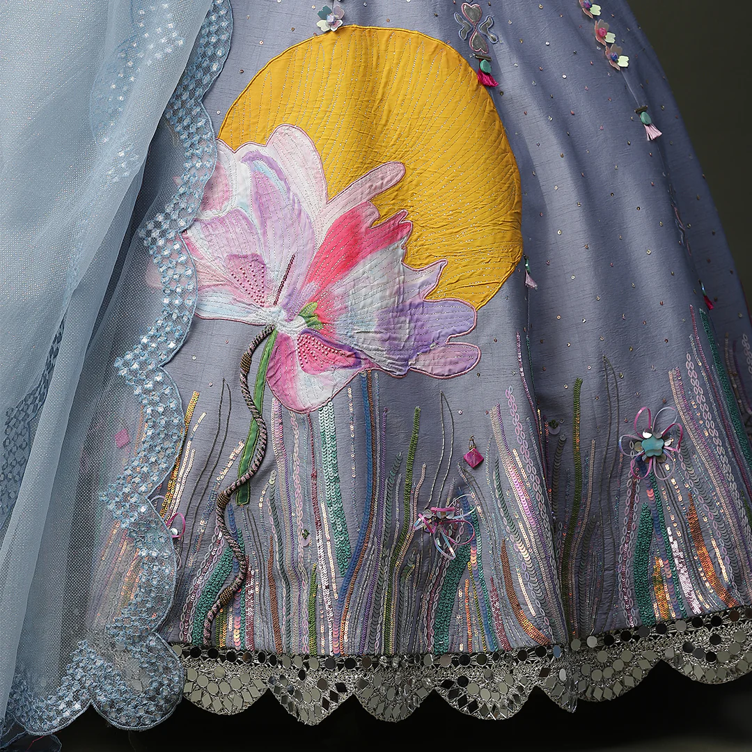 Riva Diva In sun flower handpainted lehenga - Image 5