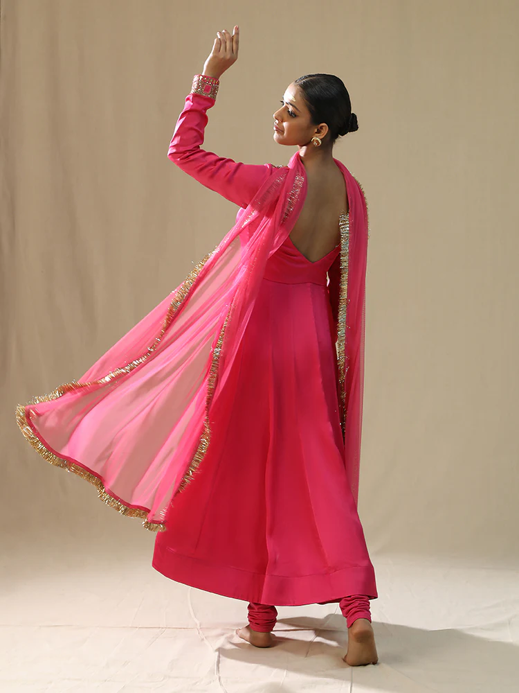Pink heart anarkali suit set - Image 2