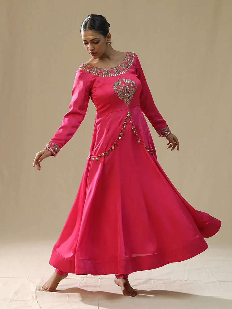 Pink heart anarkali suit set - Image 4