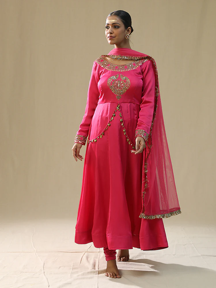 Pink heart anarkali suit set - Image 5