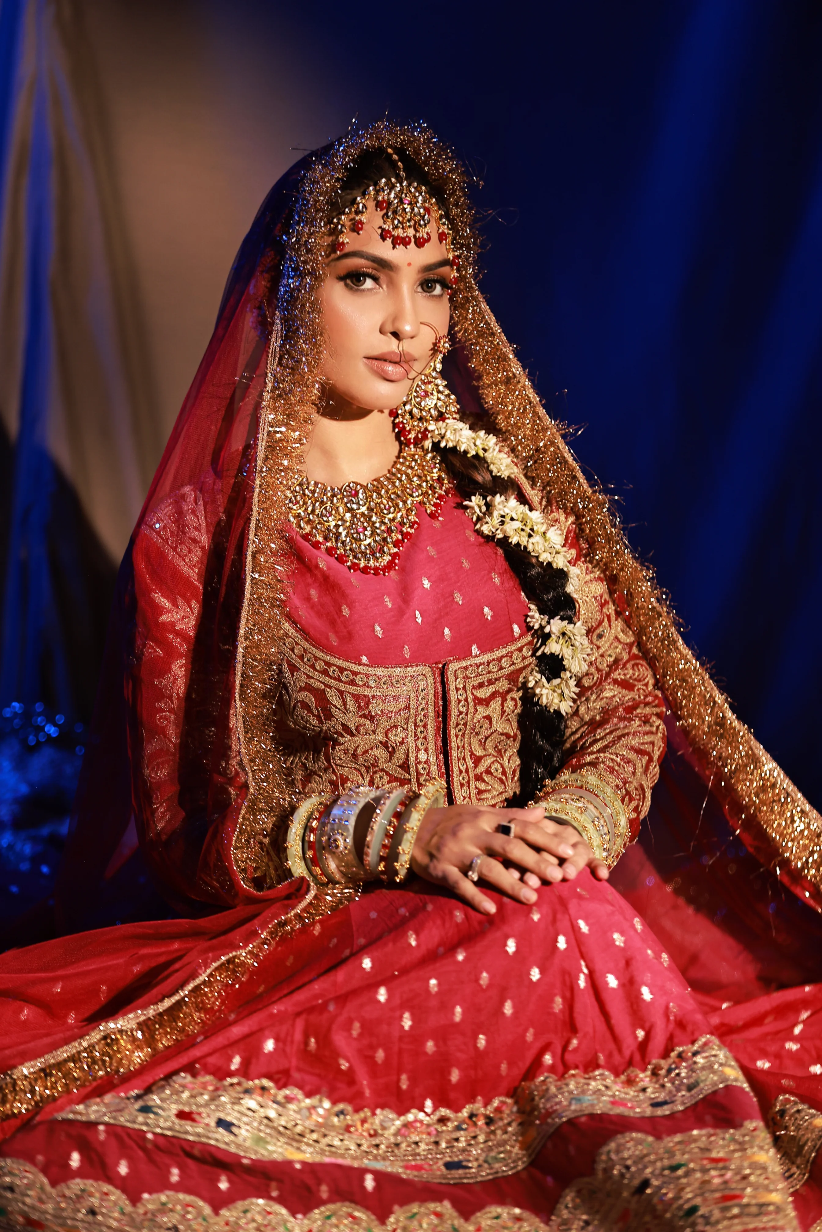 Deep red anarkali suit set - Image 4