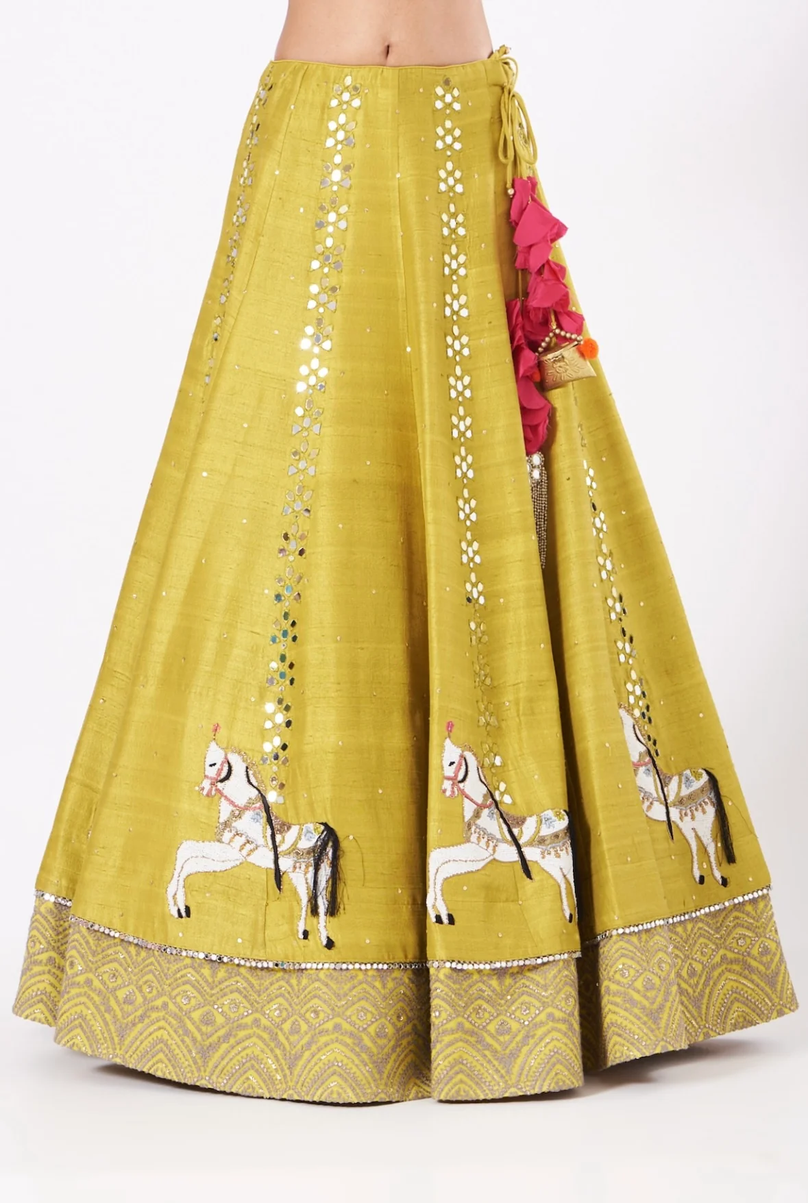 Mustard Yellow Ashwemegha Lehnga set - Image 3