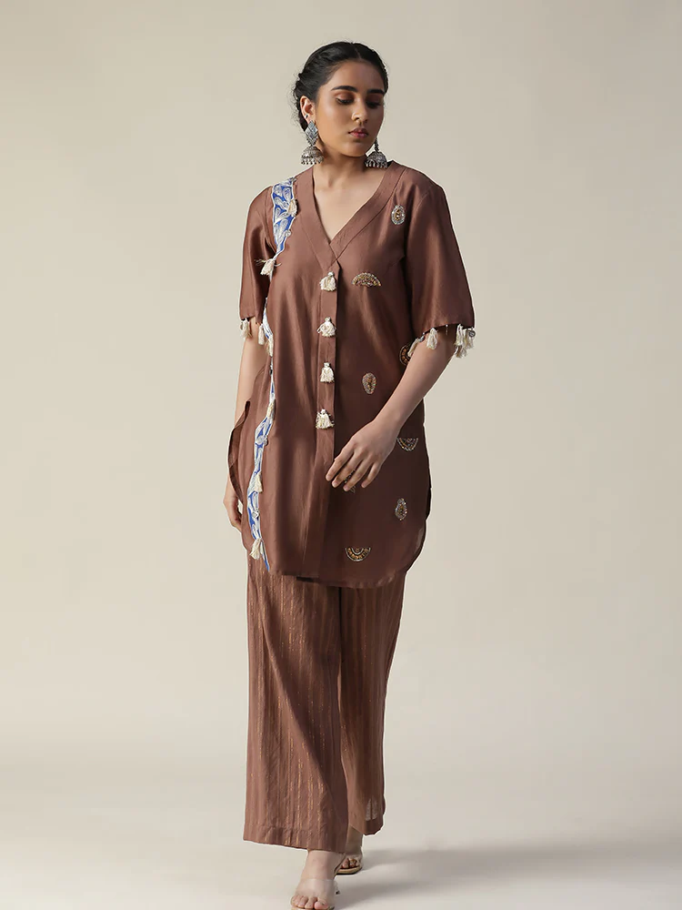 Van dyke brown hand painted coord set - Image 3
