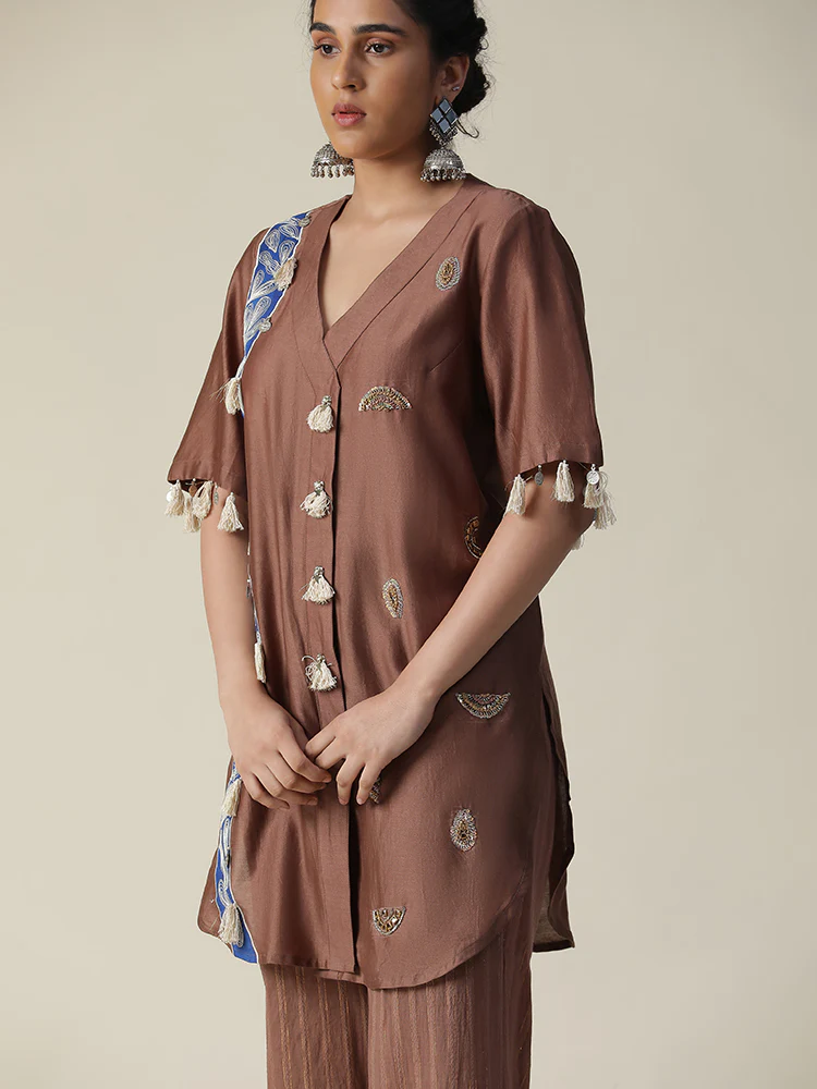Van dyke brown hand painted coord set - Image 5