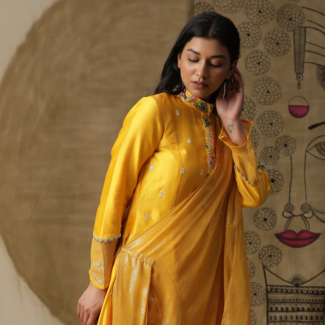 Yellow cowl drape set - Image 2
