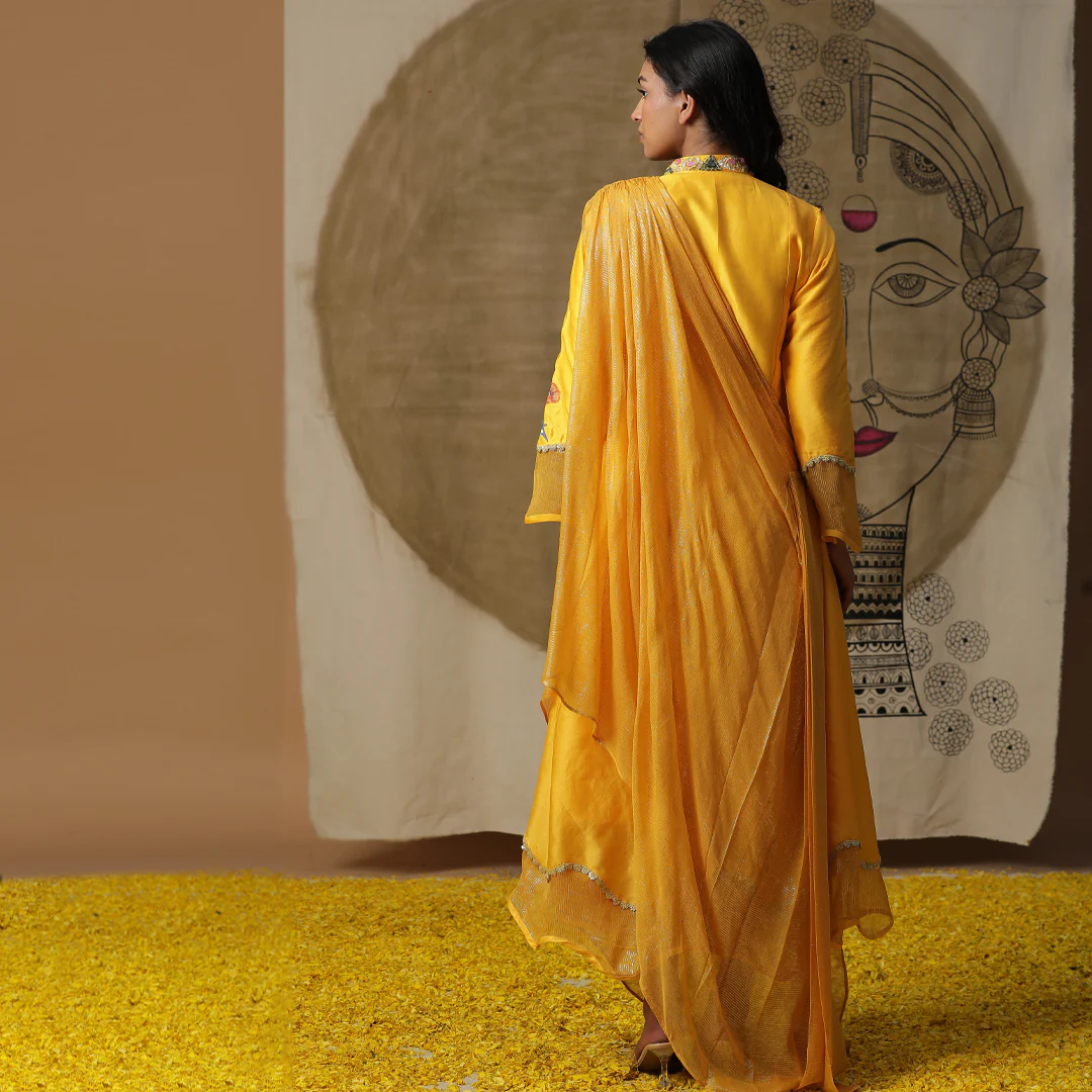 Yellow cowl drape set - Image 4