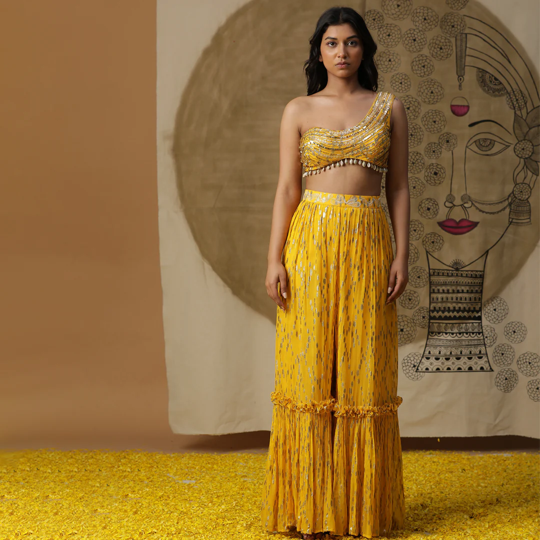 Yellow skirt set